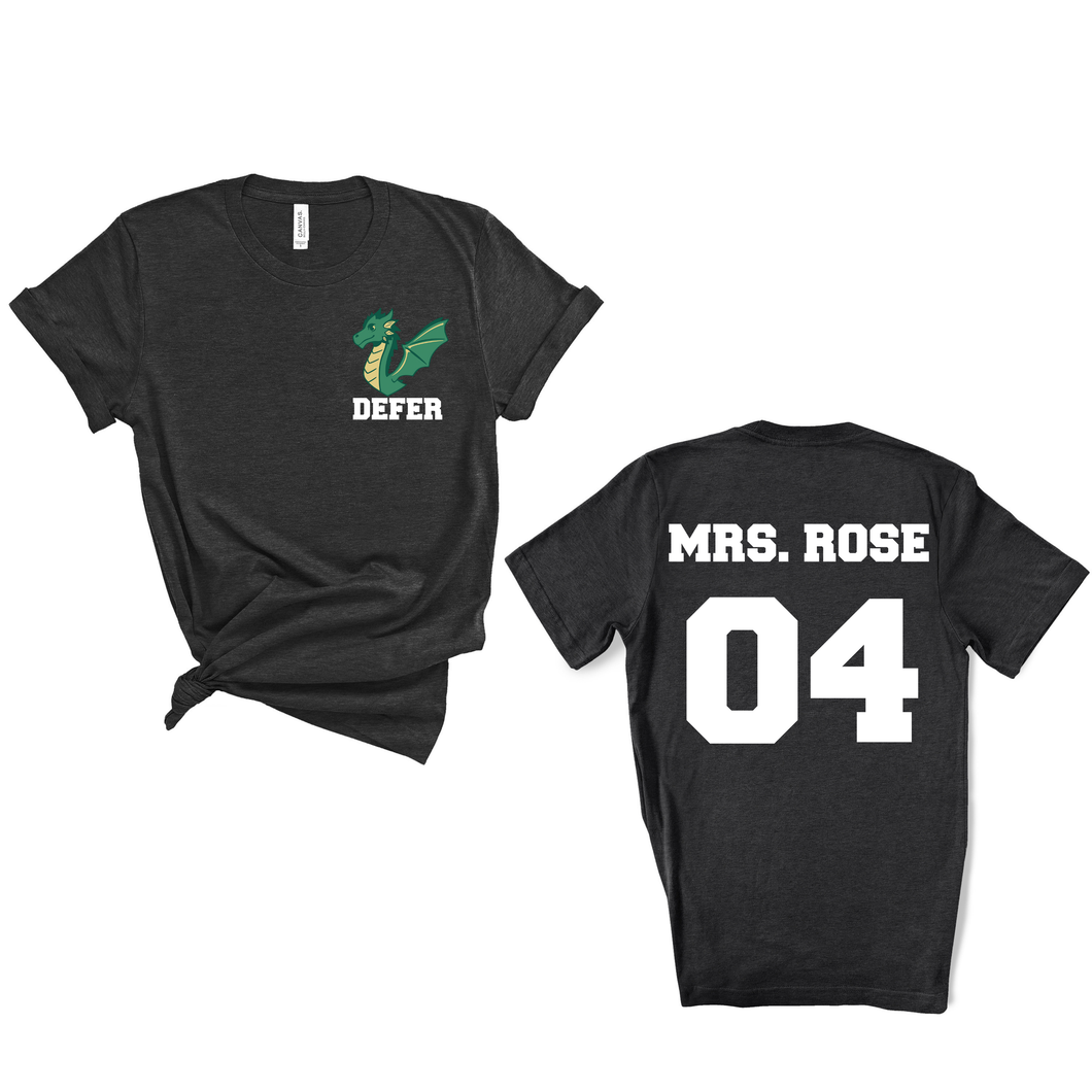 Defer Elementary Team Number Tee