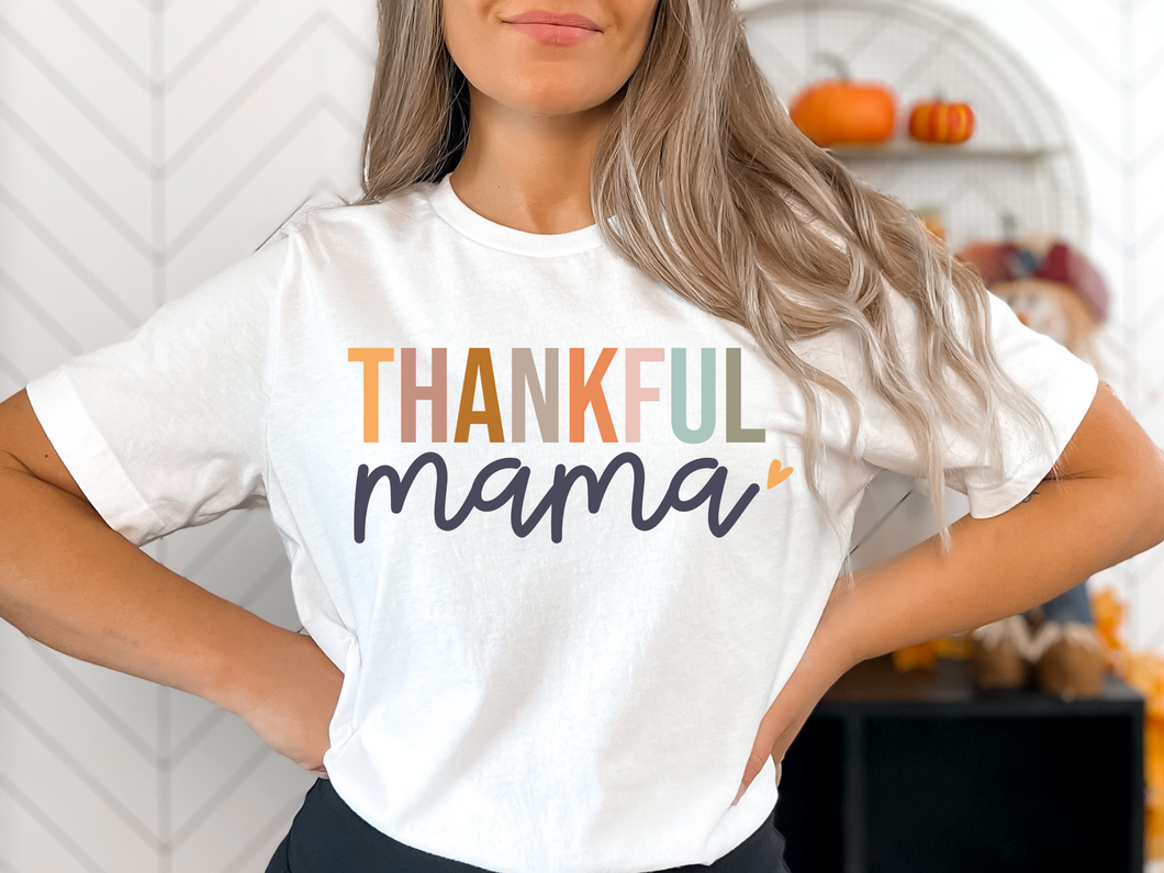 Colorful Thankful Mama Tee