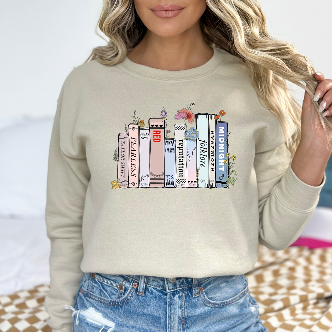 Eras Book Titles Crewneck Sweatshirt