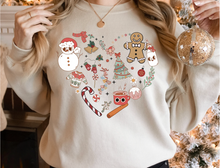 Load image into Gallery viewer, Christmas Doodle Heart Tee
