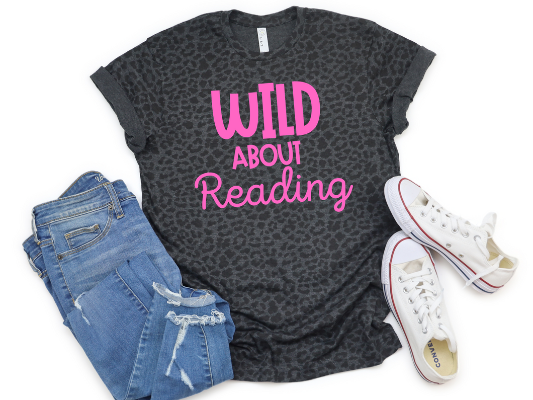 Wild About Reading- Leopard Print Tee